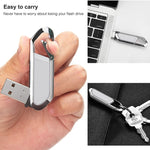 Pen USB 2.0 estilo porta-chaves metálico de 2GB (Cinza), 2GB (Cinza)