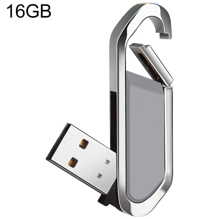Pen USB 2.0 estilo porta-chaves metálico de 16GB, 16GB (Cinza)