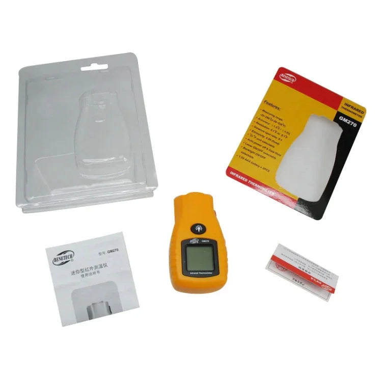 Termómetro digital mini infravermelho BENETECH, intervalo de temperatura: -32 a 280 graus (GM270), GM270