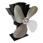 Ventoinha de fogão ecológica YL603 em liga de alumínio alimentada por calor com 4 lâminas para fogões a lenha / gás / pellets