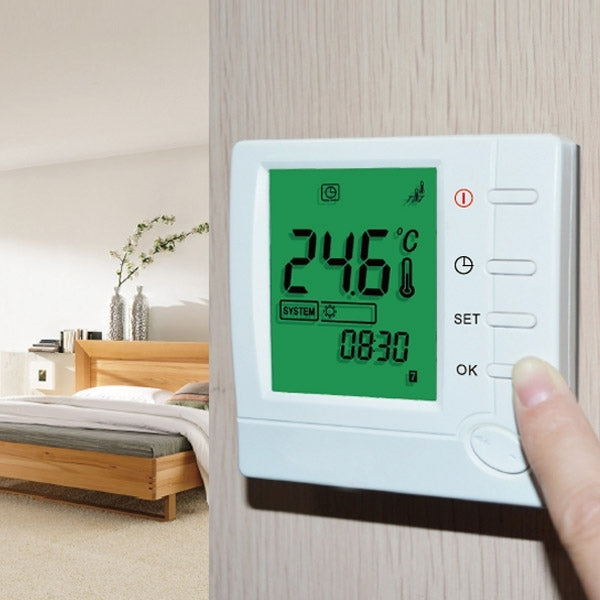 Termóstato programável de ambiente para ar condicionado de 2 tubos com ecrã LCD para unidade de ventiloconvectores