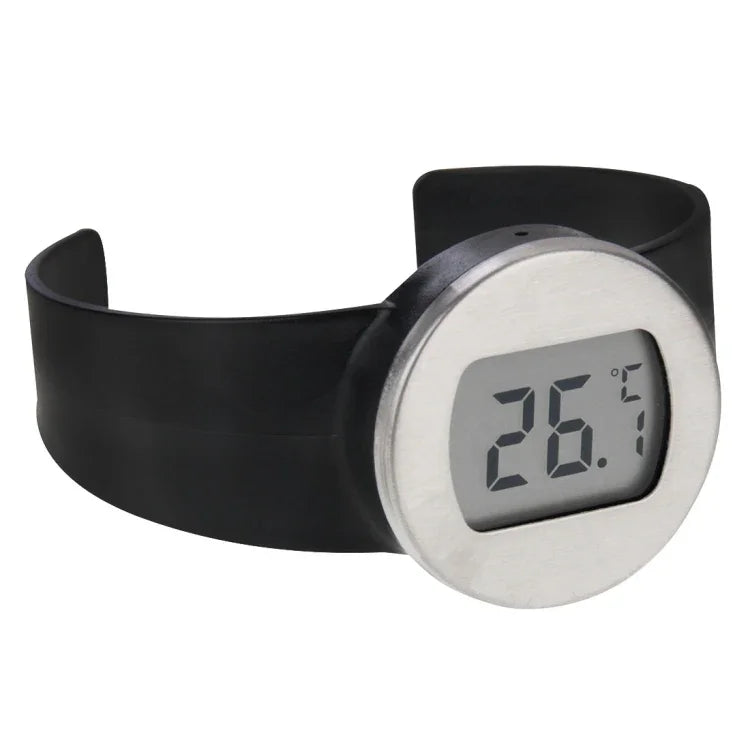 Termómetro para Garrafa de Vinho com Ecrã LCD Digital em Graus Celsius, Diâmetro da Garrafa Adequado: 65-80mm (Preto + Prateado), TL802-TT