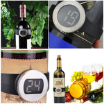 Termómetro para Garrafa de Vinho com Ecrã LCD Digital em Graus Celsius, Diâmetro da Garrafa Adequado: 65-80mm (Preto + Prateado), TL802-TT