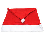 Capa de Cadeira de Natal com Chapéu Vermelho, Tamanho: 65cm x 50cm, Chapéu Vermelho