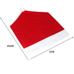 Capa de Cadeira de Natal com Chapéu Vermelho, Tamanho: 65cm x 50cm, Chapéu Vermelho