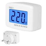 Medidor Digital de Voltagem AC DM55-1 com Ecrã LCD, Faixa de Medição: 110V-300V, Ficha EU