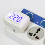 Medidor Digital de Voltagem AC DM55-1 com Ecrã LCD, Faixa de Medição: 110V-300V, Ficha EU