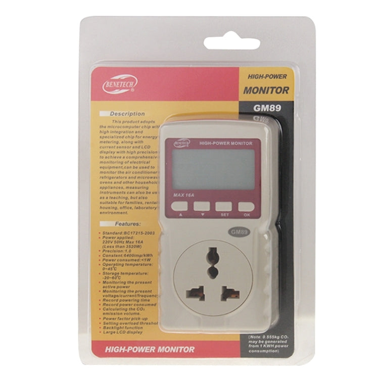 BENETECH GM89 Monitor de Alta Potência, Ficha EUA