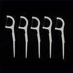 50 PCS Palitos Dentais com Fio Tipo Largo Fio Dental ABS, 50 PCS