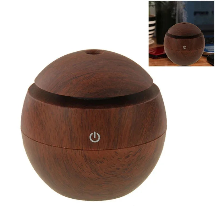Humidificador de Ar Ultrassónico com Textura de Madeira Recarregável USB 3W LM-X1, LM-X1