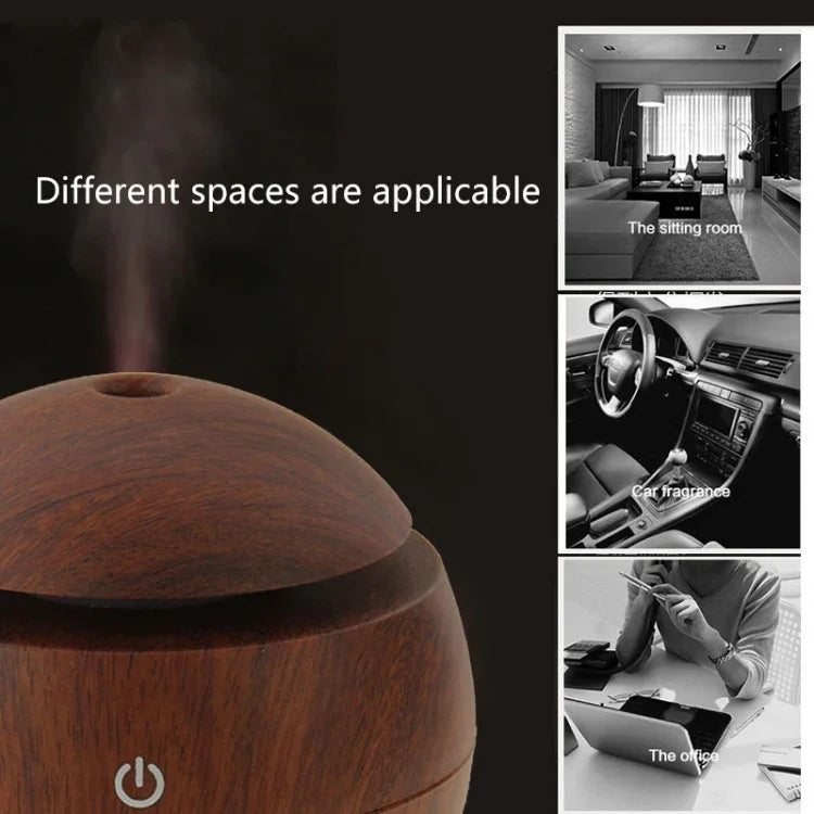 Humidificador de Ar Ultrassónico com Textura de Madeira Recarregável USB 3W LM-X1, LM-X1