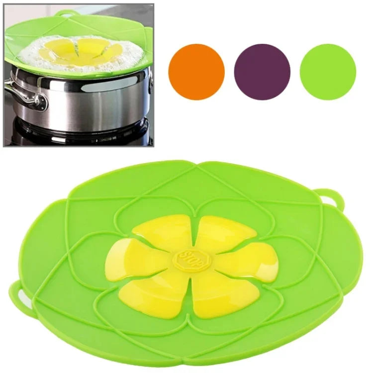 Nova Tampa de Panela de Silicone à Prova de Derrames, Anti-Vibração e Resistente ao Calor (Entrega de Cor Aleatória)