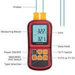 BENETECH GM1312 Termómetro Termopar com Ecrã LCD de 2,4 polegadas, Mede Tipos J, K, T, E, N e R, Faixa de Medição: -50~300°C