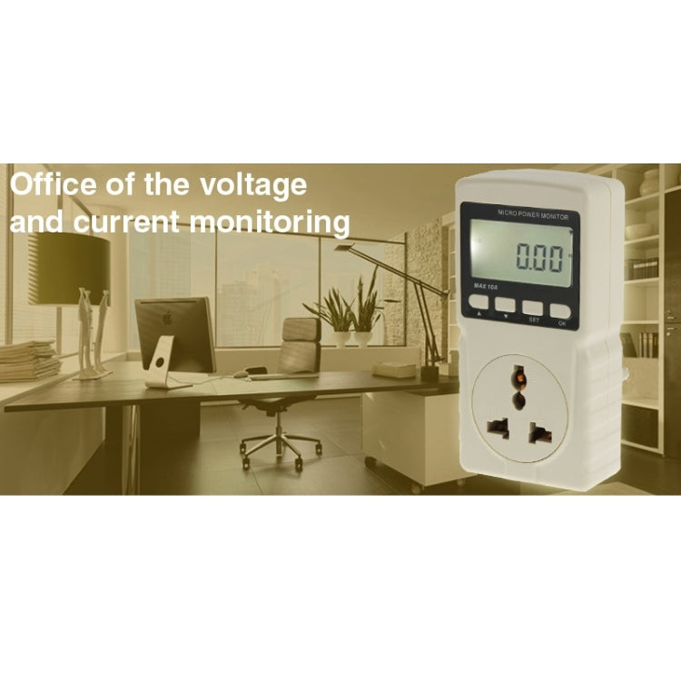 Monitor de energia micro BENETECH GM86 com ecrã LCD, MAX 10A, ficha EU