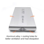 Caixa externa para disco rígido SATA de 3,5 polegadas, suporta USB 2.0, SATA com alimentação 2.0A, SATA com alimentação 1.5A