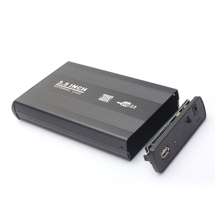 Caixa externa para disco rígido SATA de 3,5 polegadas, suporta USB 2.0, SATA com alimentação 2.0A, SATA com alimentação 1.5A