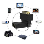 Adaptador DVI 24+1 Pinos Macho para HDMI 19 Pinos Fêmea com Rotação de 360 Graus e Dourado