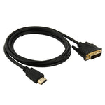 Cabo Adaptador HDMI (Tipo-A) Macho para DVI 24+1 Pinos Macho de 1,8m