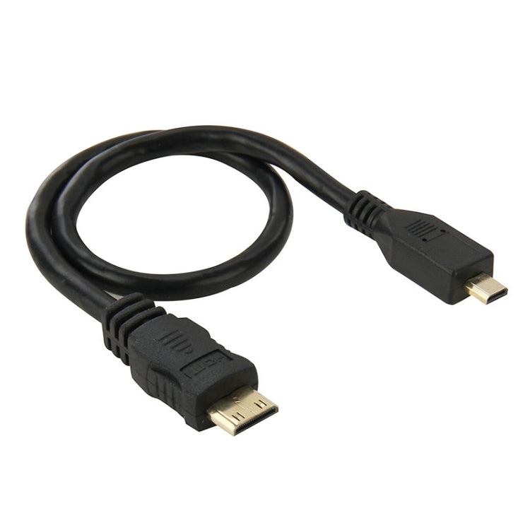 Cabo Adaptador Mini HDMI Macho para Micro HDMI Macho de 30cm, Micro HDMI Macho, Comprimento: 30cm