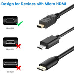 Cabo Adaptador Mini HDMI Macho para Micro HDMI Macho de 30cm, Micro HDMI Macho, Comprimento: 30cm
