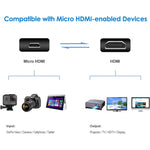 Cabo Adaptador Mini HDMI Macho para Micro HDMI Macho de 30cm, Micro HDMI Macho, Comprimento: 30cm