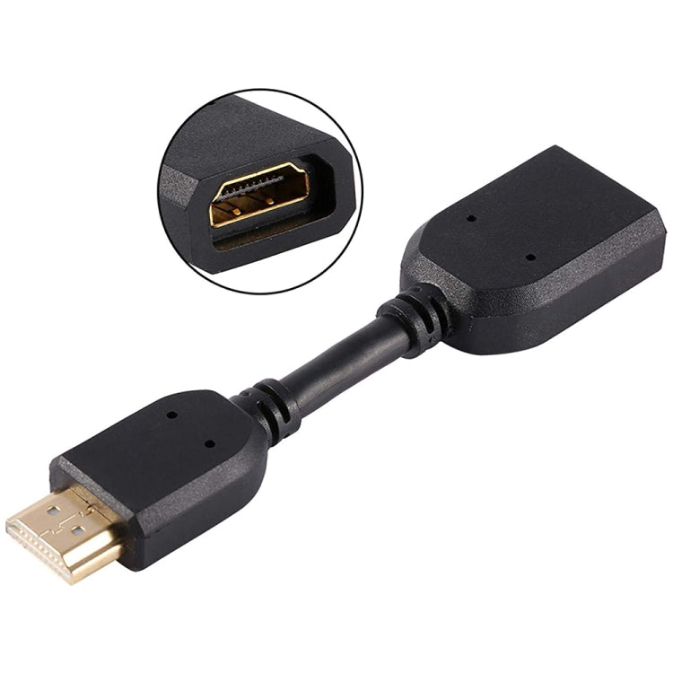 Cabo Adaptador Conector HDMI 19 Pinos Macho para HDMI 19 Pinos Fêmea (AM-AF) de 10cm, HDMI AM para AF