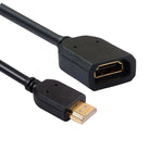 Cabo Adaptador Conector HDMI 19 Pinos Macho para HDMI 19 Pinos Fêmea (AM-AF) de 10cm, HDMI AM para AF