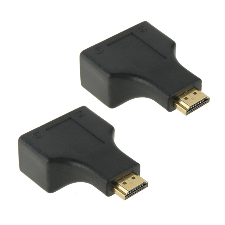 Extensor de Cabo de Rede HDMI para Dupla Porta RJ45 de 30m por Cat 5e/6 para HDTV 3D, Duplo RJ45 Preto