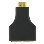 Extensor de Cabo de Rede HDMI para Dupla Porta RJ45 de 30m por Cat 5e/6 para HDTV 3D, Duplo RJ45 Preto