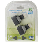 Extensor de Cabo de Rede HDMI para Dupla Porta RJ45 de 30m por Cat 5e/6 para HDTV 3D, Duplo RJ45 Preto