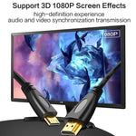Versão 1.4, Cabo Enrolado HDMI Macho 19 Pinos Dourado para HDMI Macho, Suporta 3D / Ethernet, Comprimento: 60cm (pode ser estendido até 2m), HDMI AM para AM