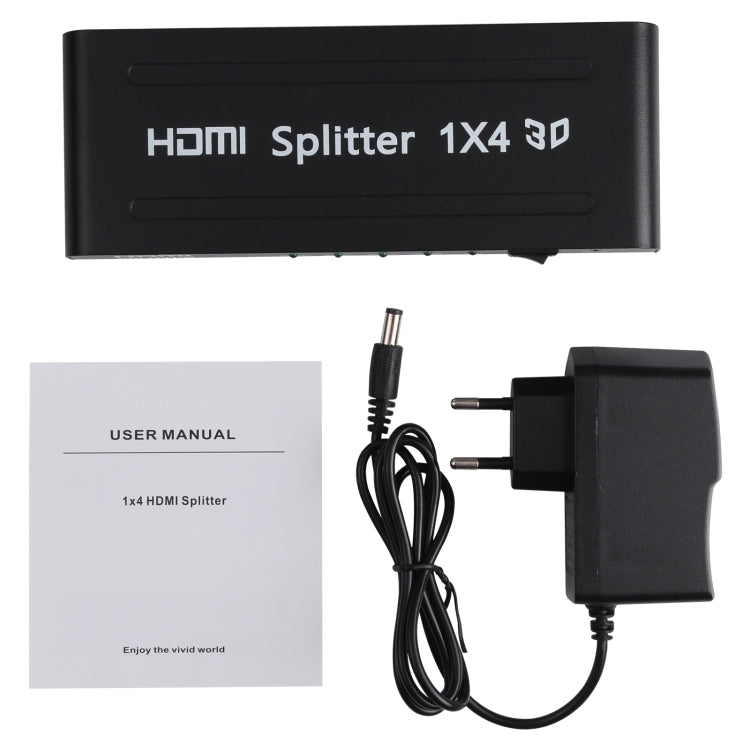 Divisor HDMI 1x4 1080P, Versão 1.4, Plugue UE, 1x4 HDMI V1.3