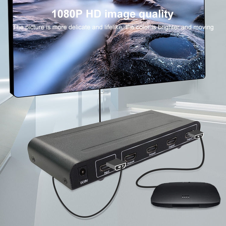 Divisor HDMI 1x4 1080P, Versão 1.4, Plugue UE, 1x4 HDMI V1.3