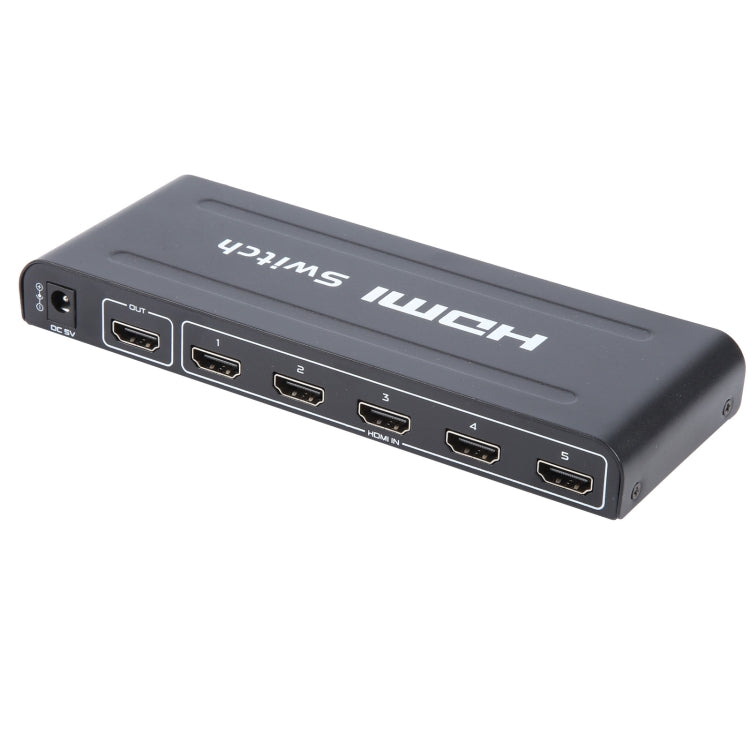 Comutador HDMI 5 Portas Full HD 1080P com comando à distância e indicador LED, com indicador LED