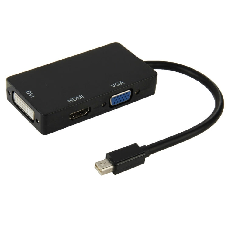 Cabo adaptador conversor Mini DisplayPort Macho para HDMI + VGA + DVI Fêmea para MacBook Pro Air, Comprimento do cabo: 17cm, Mini DP para HDMI+VGA+DVI (Preto), Mini DP para HDMI+VGA+DVI (Branco)