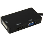 Cabo adaptador conversor Mini DisplayPort Macho para HDMI + VGA + DVI Fêmea para MacBook Pro Air, Comprimento do cabo: 17cm, Mini DP para HDMI+VGA+DVI (Preto), Mini DP para HDMI+VGA+DVI (Branco)