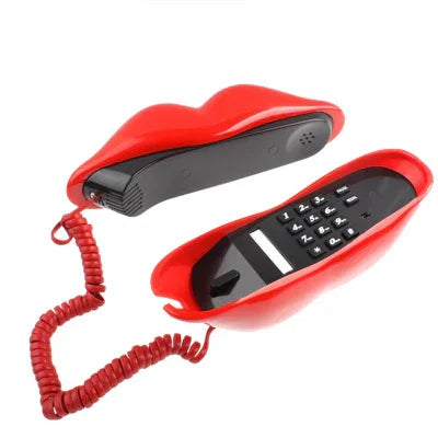 Telefone com Fio em Forma de Lábios Vermelhos Sexy, Telefone Lábios Vermelhos Sexy