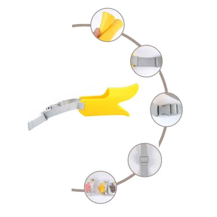 Focinho de Silicone com Forma de Bico de Pato para Cão de Estimação, Tamanho: L, L Rosa, L Amarelo, L Café
