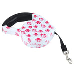 Trela Retrátil Fácil de Usar 5m com Padrão de Pegadas de Cão Rosa, Pegadas de Cão Rosa