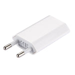 Carregador de Viagem com Porta USB Única 5V / 1A, Ficha UE, Ficha UE Branco