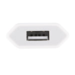 Carregador de Viagem com Porta USB Única 5V / 1A, Ficha UE, Ficha UE Branco