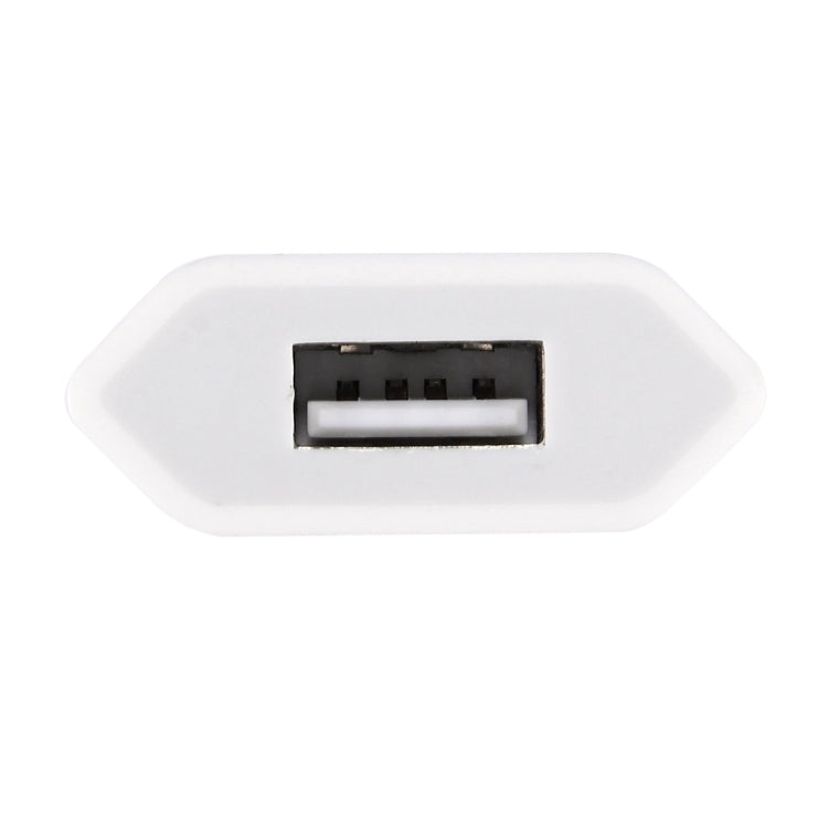 Carregador de Viagem com Porta USB Única 5V / 1A, Ficha UE, Ficha UE Branco