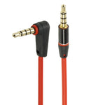 Cabo de Áudio Auxiliar 1.2m 3.5mm Cotovelo para Macho Reto, Compatível com Telefones, Tablets, Auscultadores, MP3 Player, Estéreo de Carro/Casa e Mais