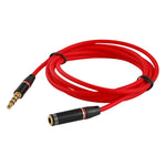 Cabo de Áudio Auxiliar 1.2m 3.5mm Macho para Fêmea, Compatível com Telefones, Tablets, Auscultadores, MP3 Player, Estéreo de Carro/Casa e Mais
