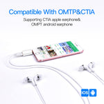 Adaptador divisor de auscultadores 3,5mm, compatível com telemóveis, tablets, auscultadores, leitor MP3, estéreo de carro/casa e mais