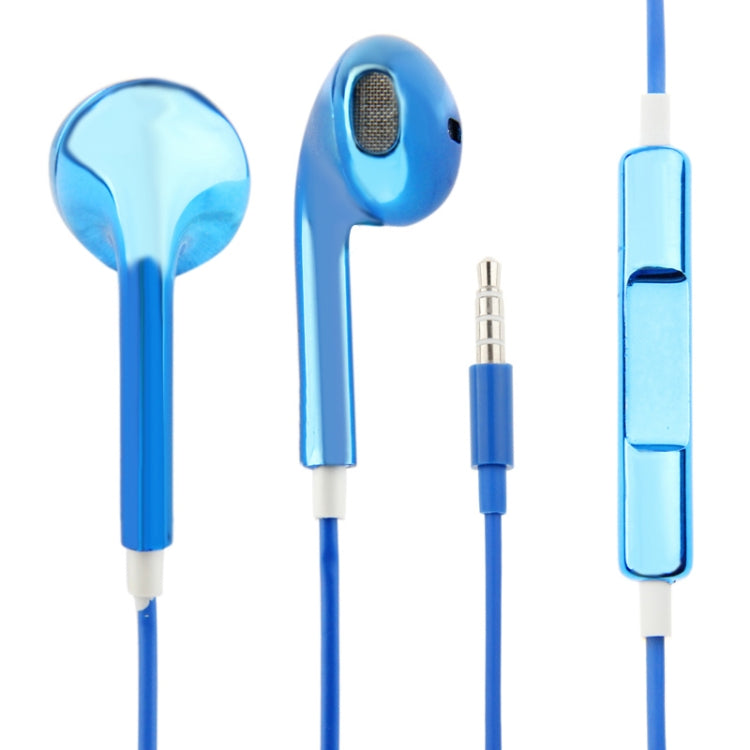 Auscultadores estéreo com controlo por fio eletroplatinado 3,5mm para telemóveis Android / PC / leitor MP3 / portáteis