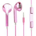 Auscultadores estéreo com controlo por fio eletroplatinado 3,5mm para telemóveis Android / PC / leitor MP3 / portáteis