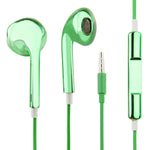 Auscultadores estéreo com controlo por fio eletroplatinado 3,5mm para telemóveis Android / PC / leitor MP3 / portáteis