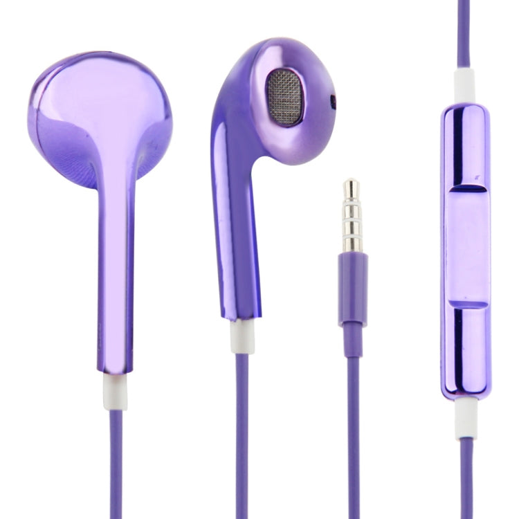 Auscultadores estéreo com controlo por fio eletroplatinado 3,5mm para telemóveis Android / PC / leitor MP3 / portáteis