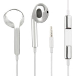 Auscultadores estéreo com controlo por fio eletroplatinado 3,5mm para telemóveis Android / PC / leitor MP3 / portáteis